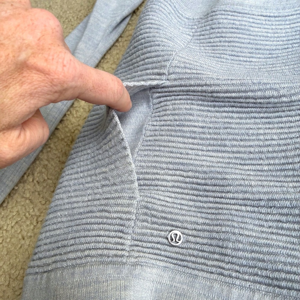 Lululemon Merino Wool Sit in Lotus Wrap Cardigan Sweater Heathered Starlight 8 - Picture 5 of 9